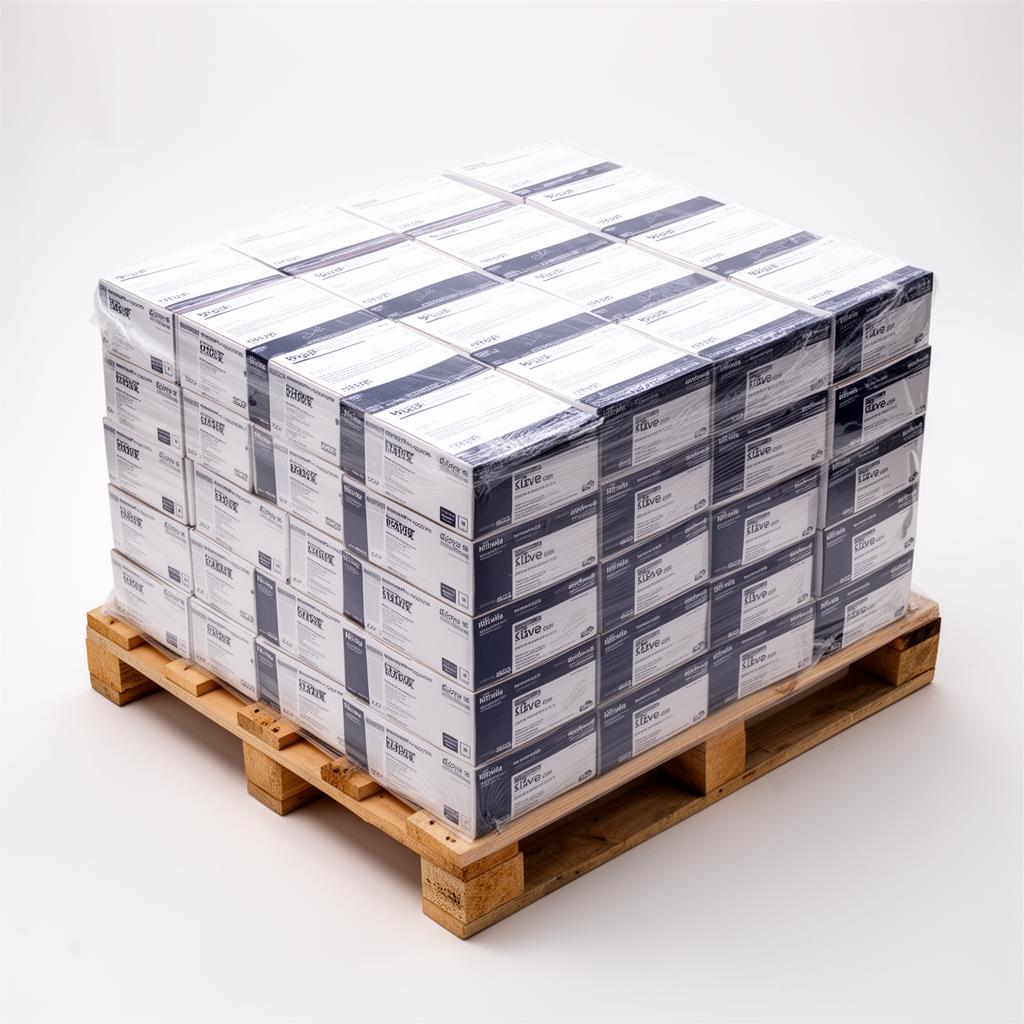 Pallet of nitrile glove boxes